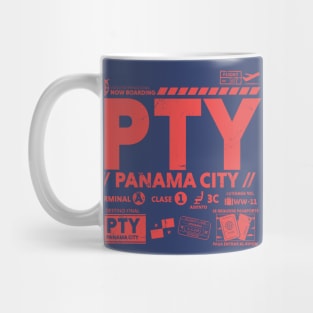 Vintage Panama City PTY Airport Code Travel Day Retro Travel Tag Mug